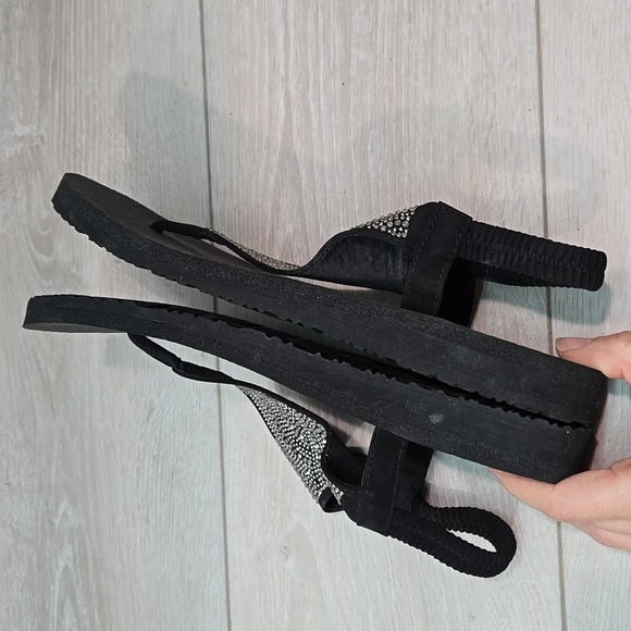 Skechers Womens Yoga Foam Thong Rhinestone T strap Sandals Flats shoes sz 9 - Picture 6 of 9